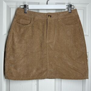 NWT Tan Corduroy Mini Skirt